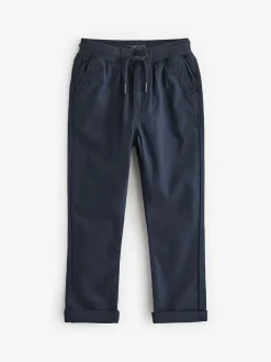 Next Regular Fit Rib Waist Pull-On Trousers (3-16yrs) Navy Blue