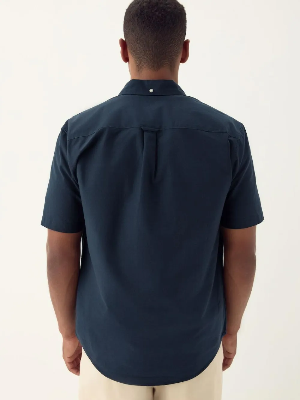 Discount Next Navy Blue Regular Fit Short Sleeve Oxford Shirt