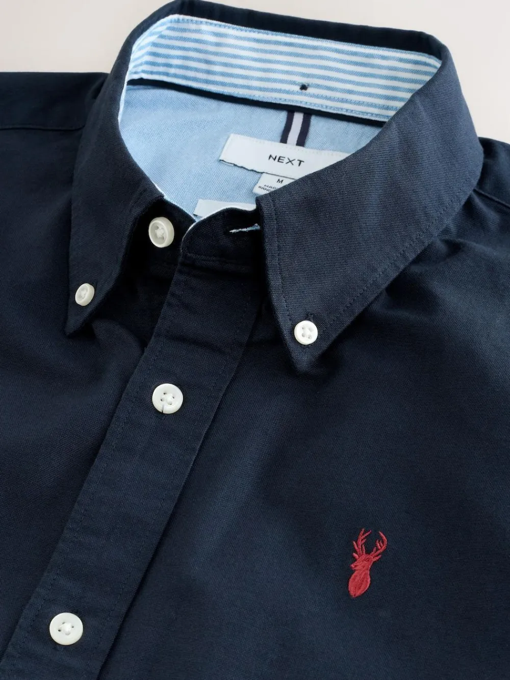 Discount Next Navy Blue Regular Fit Short Sleeve Oxford Shirt