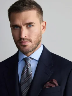 Clearance Next Regular Fit Signature Nova Fides 100% Italian Wool Suit Jacket Navy Blue