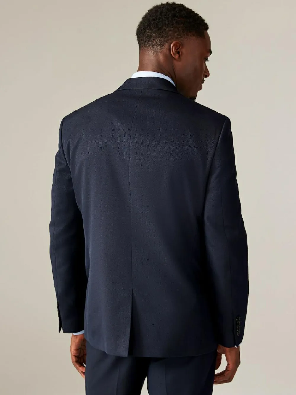 Next Navy Blue Regular Fit Textured Suit Jacket^ Blue Suits|Blazers & Formal Jackets