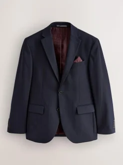 Next Navy Blue Regular Fit Textured Suit Jacket^ Blue Suits|Blazers & Formal Jackets