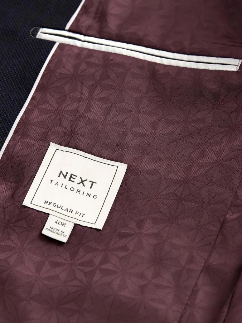 Next Navy Blue Regular Fit Textured Suit Jacket^ Blue Suits|Blazers & Formal Jackets