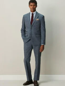 Next Regular Fit Trimmed Check Suit Trousers^ Pants & Chinos