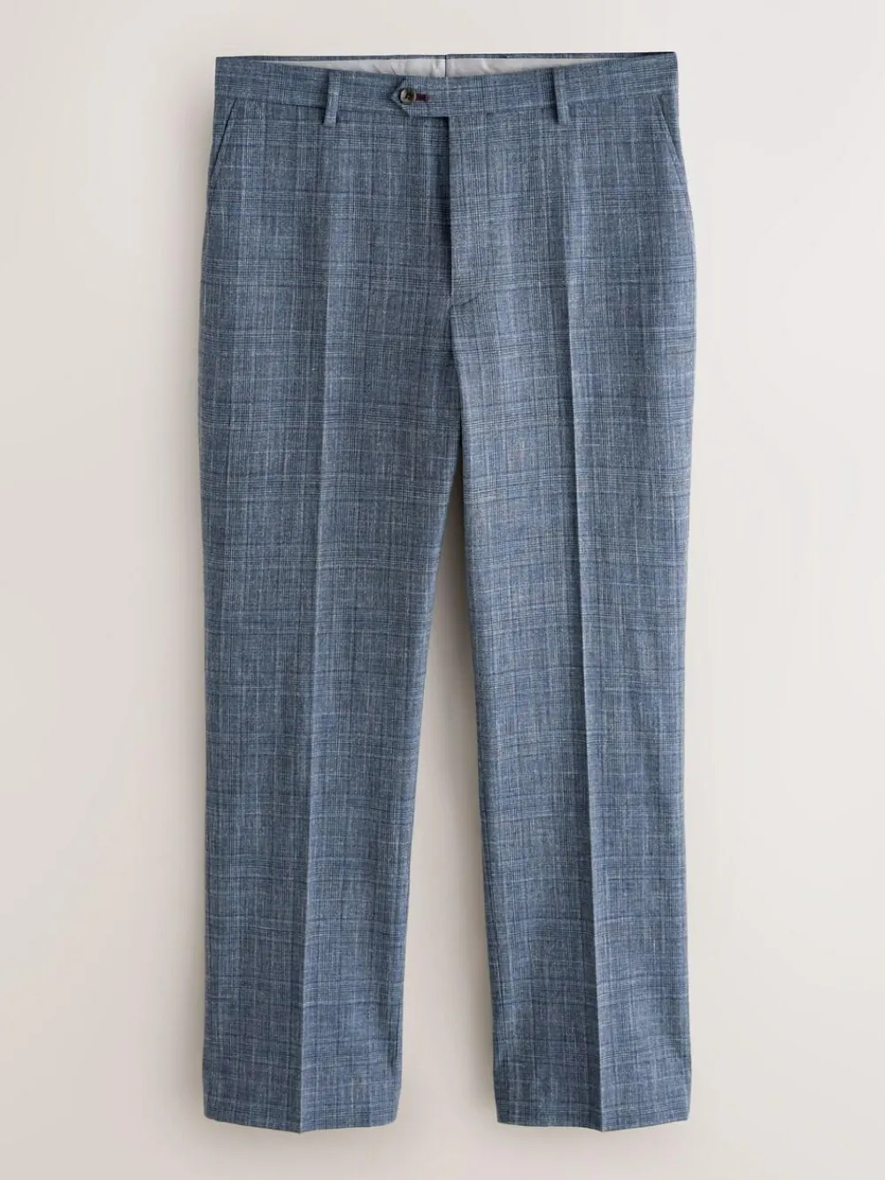 Next Regular Fit Trimmed Check Suit Trousers^ Pants & Chinos
