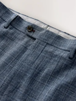 Next Regular Fit Trimmed Check Suit Trousers^ Pants & Chinos