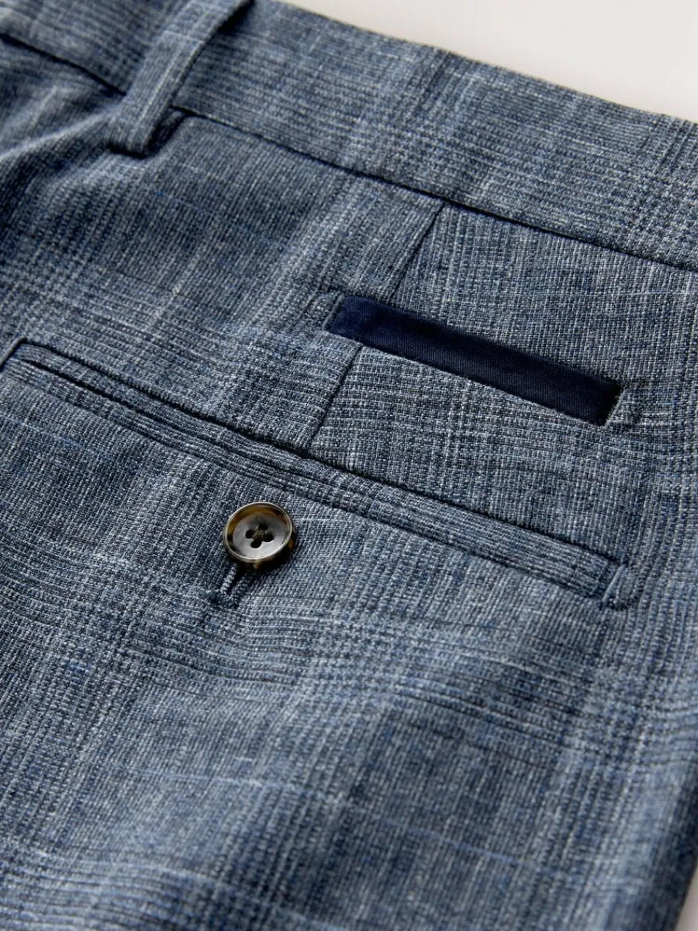 Next Regular Fit Trimmed Check Suit Trousers^ Pants & Chinos