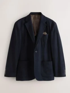 New Next Navy Blue Regular Fit Wool Rich Soft Touch Blazer