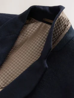 New Next Navy Blue Regular Fit Wool Rich Soft Touch Blazer