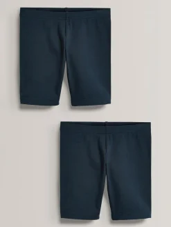 Online Next Regular Length 2 Pack Cotton Rich Stretch Cycle Shorts (3-16yrs) Navy Blue