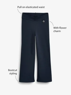 Discount Next Regular Length Pull-On Cotton Rich Stretch Boot Cut School Trousers (3-16yrs) Navy Blue
