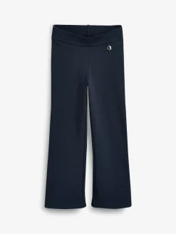 Discount Next Regular Length Pull-On Cotton Rich Stretch Boot Cut School Trousers (3-16yrs) Navy Blue