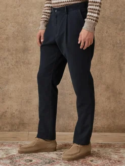 Hot Next Relaxed Fit Cotton Suit Trousers Navy Blue