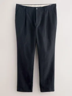 Hot Next Relaxed Fit Cotton Suit Trousers Navy Blue