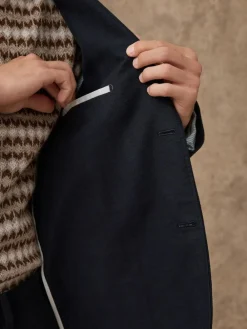 Clearance Next Relaxed Fit Cotton Suit Jacket Navy Blue