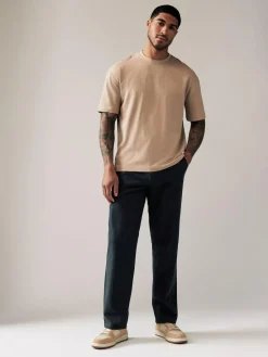 Next Navy Blue Relaxed Fit Stretch Chinos Trousers^ Pants & Chinos