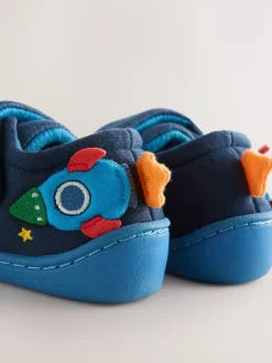 Clearance Next Navy Blue Rocket Warm Lined Cupsole Slippers