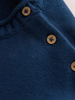 Best Next Navy Blue Sealife Character Knitted Crew Neck Jumper (3mths-7yrs)