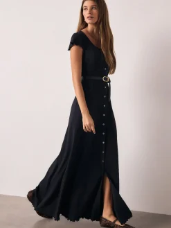 Next Short Sleeve Jersey Button Through Maxi Dress^Women Dresses|Occasion Dresses