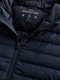 Discount Next Shower Resistant Lightweight Hooded Puffer Coat Jacket Navy Blue