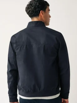 Outlet Next Shower Resistant Check Lining Harrington Jacket Navy Blue