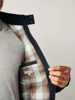 Outlet Next Shower Resistant Check Lining Harrington Jacket Navy Blue
