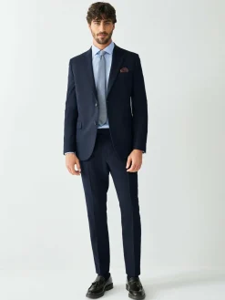Next Skinny Fit Textured Suit Jacket^ Blue Suits