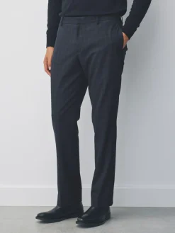 New Next Navy Blue Slim Fit Check Suit Trousers
