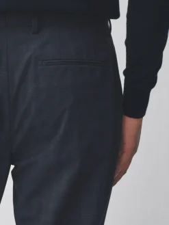 New Next Navy Blue Slim Fit Check Suit Trousers