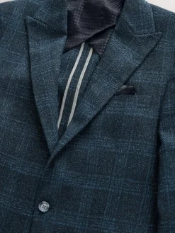 Next Navy Blue Slim Fit Check Suit Jacket^ Blue Suits