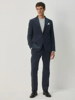 Hot Next Slim Fit Corduroy Suit Jacket Navy Blue