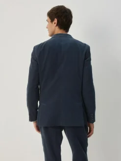 Hot Next Slim Fit Corduroy Suit Jacket Navy Blue