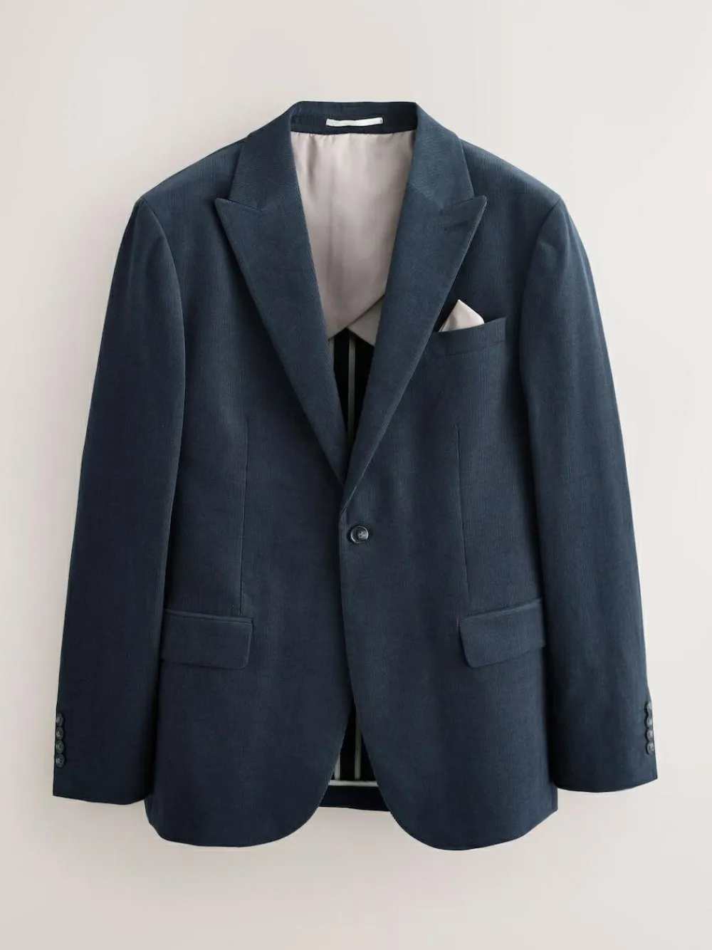 Hot Next Slim Fit Corduroy Suit Jacket Navy Blue