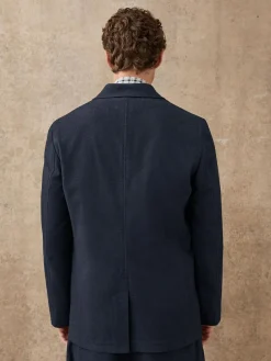 Next Navy Blue Slim Fit Cotton Blend Texture Suit Jacket^ Blue Suits