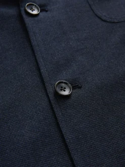 Next Navy Blue Slim Fit Cotton Blend Texture Suit Jacket^ Blue Suits