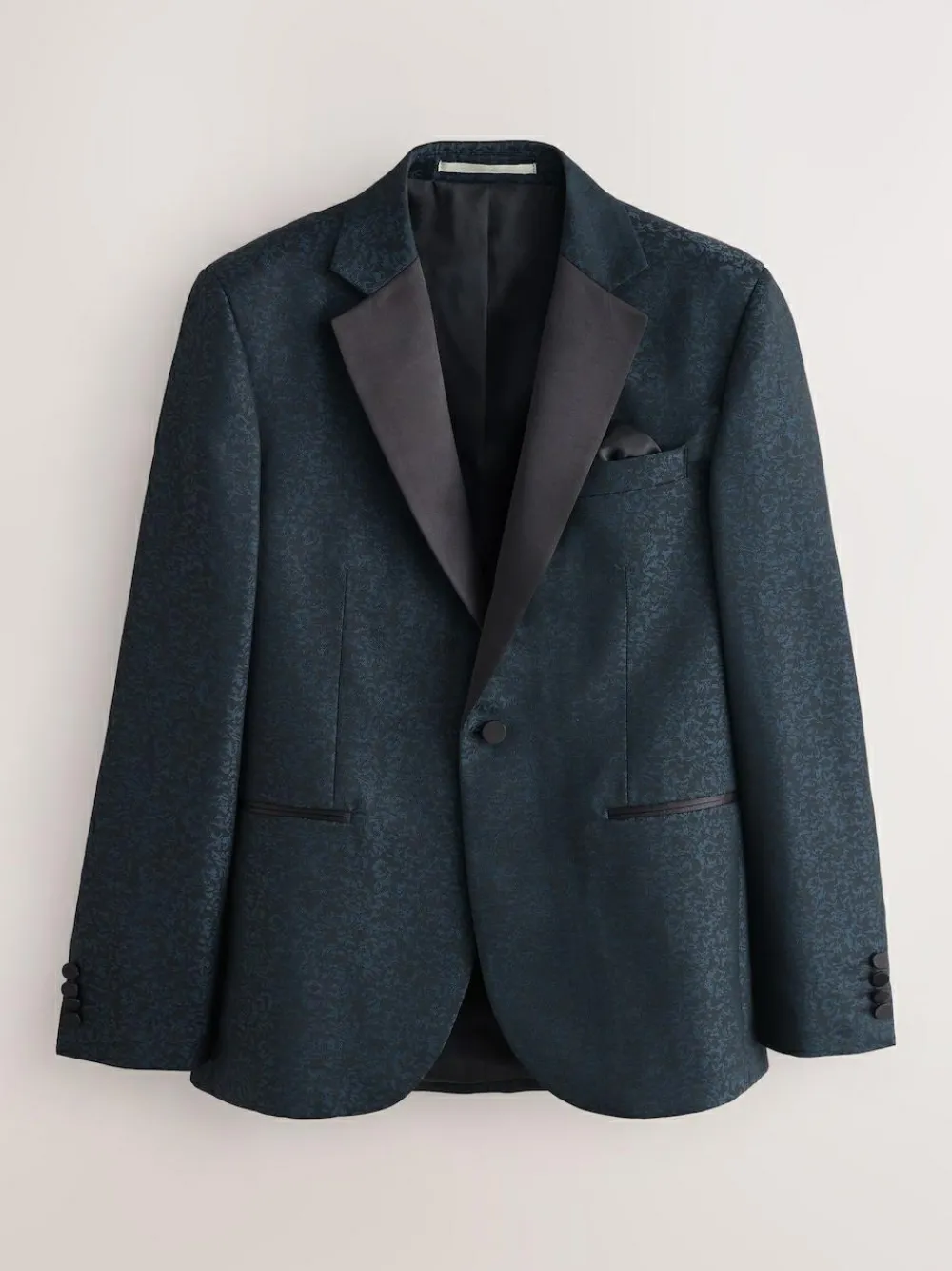 Next Navy Blue Slim Fit Jacquard Pattern Tuxedo Suit Jacket^ Blue Suits