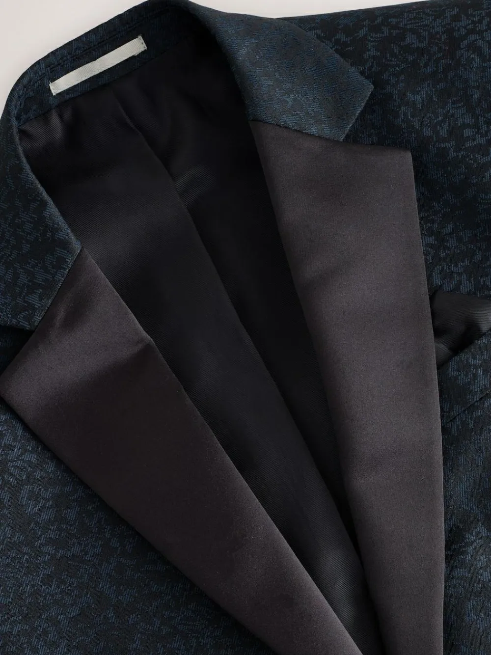 Next Navy Blue Slim Fit Jacquard Pattern Tuxedo Suit Jacket^ Blue Suits