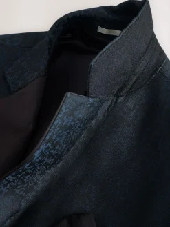 Next Navy Blue Slim Fit Jacquard Pattern Tuxedo Suit Jacket^ Blue Suits