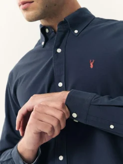 Clearance Next Navy Blue Slim Fit Long Sleeve Oxford Shirt
