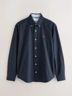 Clearance Next Navy Blue Slim Fit Long Sleeve Oxford Shirt