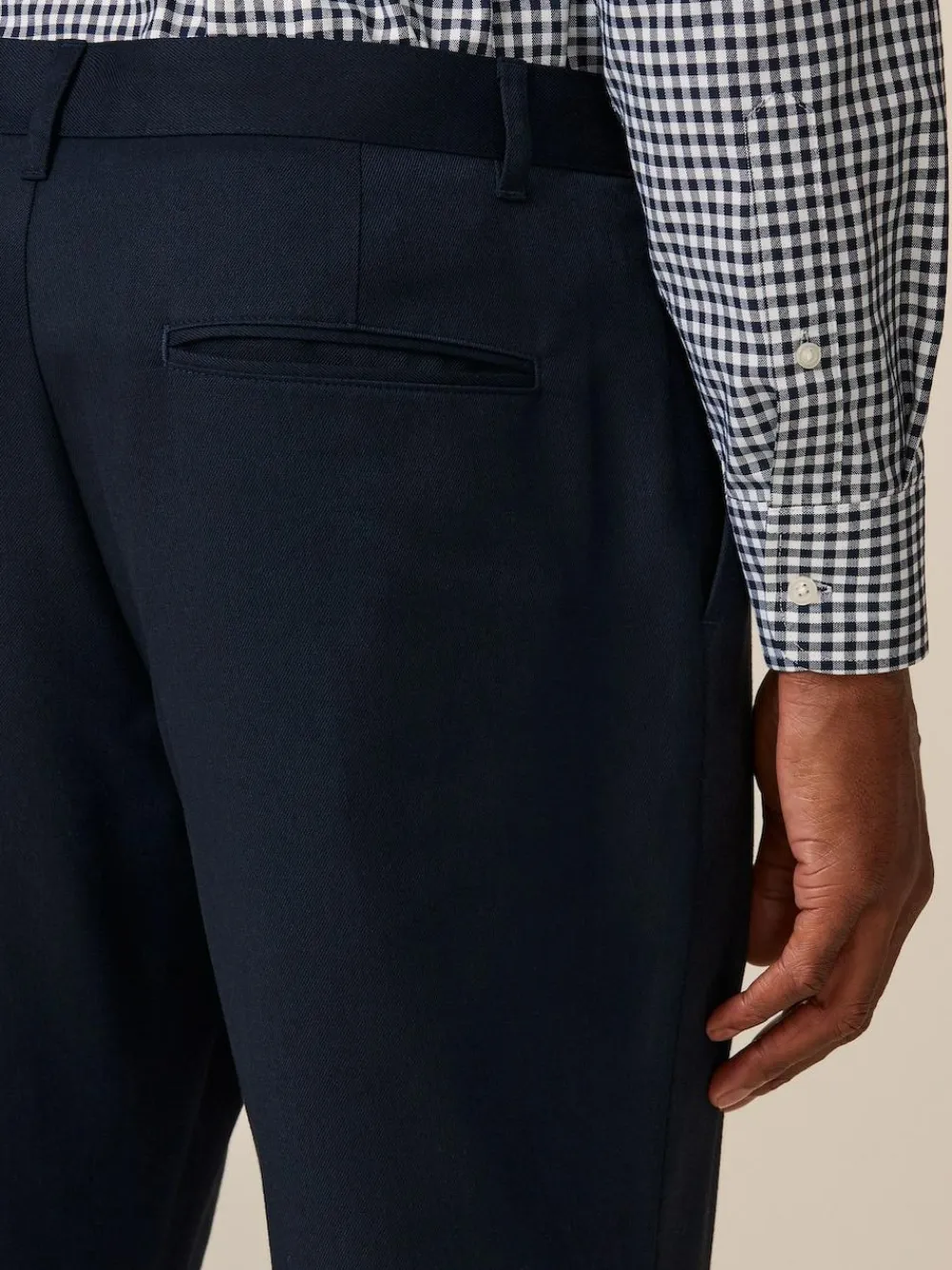 Clearance Next Slim Fit Plain Front Smart Trousers 2 Pack Navy Blue