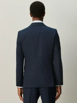 Next Slim Ft Check Suit Jacket^ Blue Suits