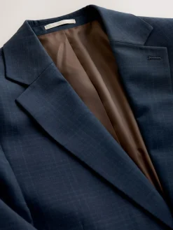 Next Slim Ft Check Suit Jacket^ Blue Suits
