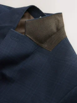 Next Slim Ft Check Suit Jacket^ Blue Suits