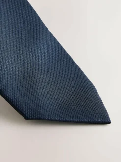 Next Navy Blue Slim Textured Tie^ Ties & Pocket Squares