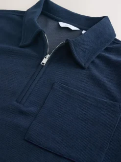 Next Soft Rib Texture Quarter Zip Neck Fleece^ Loungewear