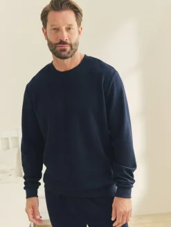 Outlet Next Soft Waffle Long Sleeve Pyjamas Set Navy Blue