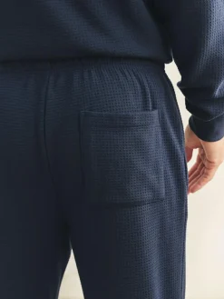 Outlet Next Soft Waffle Long Sleeve Pyjamas Set Navy Blue