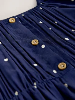 Best Next Short Sleeve Dress (3-16yrs) Navy Blue Spot