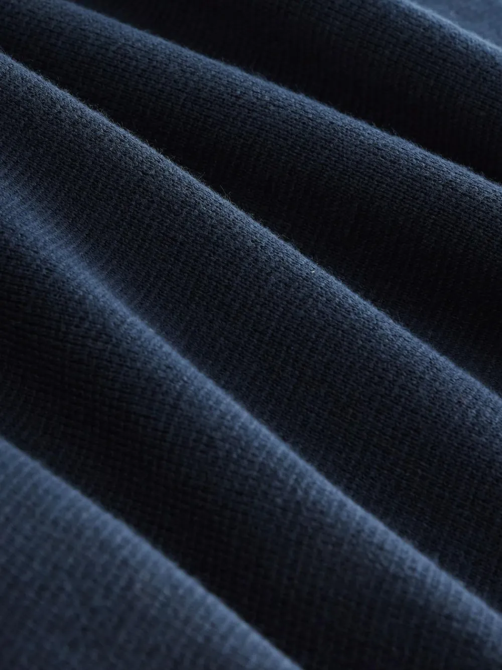 Online Next Stag Logo N.Premium Regular Fit 100% Cotton Premium Quarter Zip Jumper Navy Blue